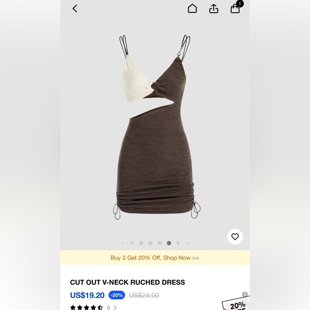 Cider Cut-out V-Neck Ruched Dress